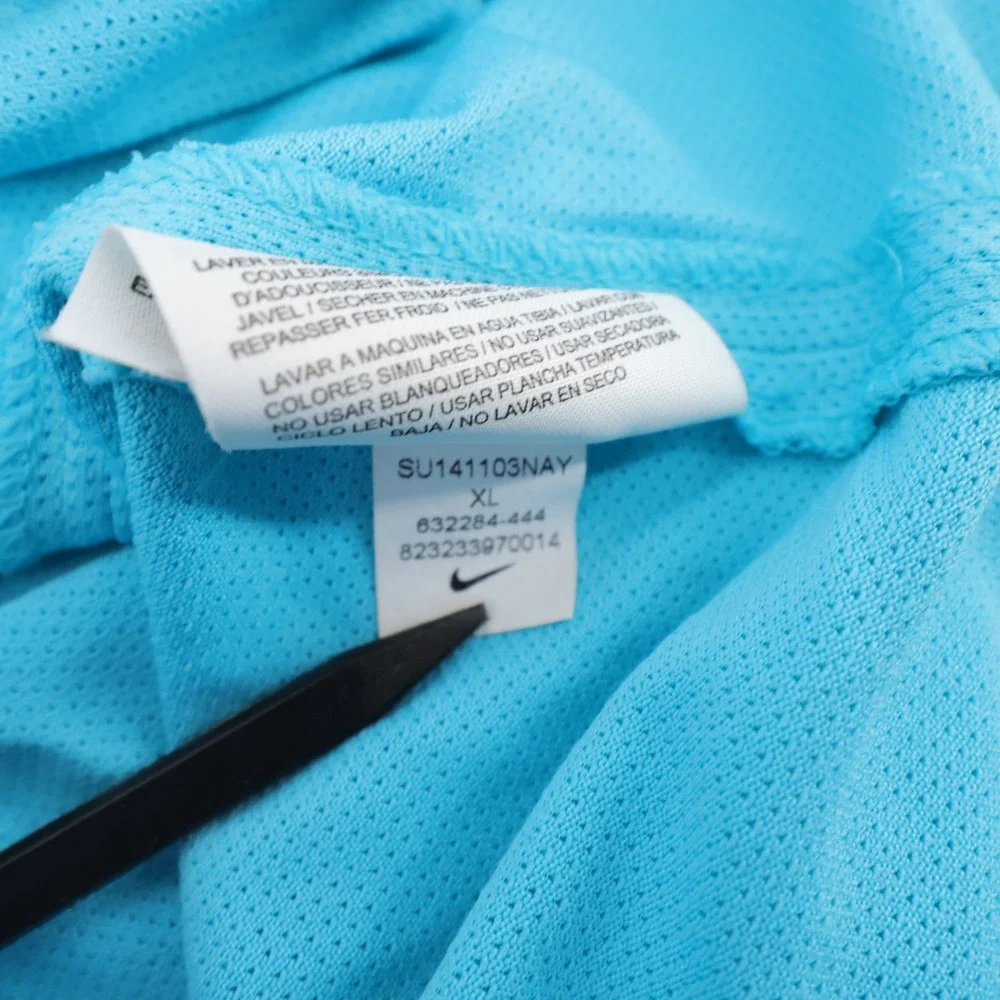Nike Golf Dri-FIT Textured Performance Polo Shirt Aqua Blue Short Sleeve Mens XL